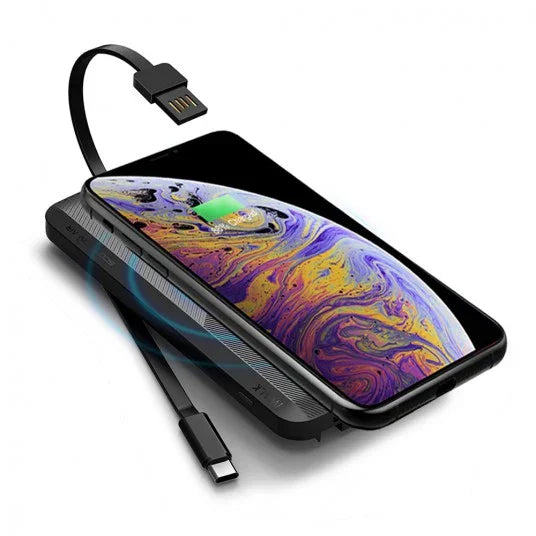 iWalk Scorpion Air 8000 Mah Power Bank With Wireless Charging & In-Built Cables - Black - Tashqila iWalk Scorpion Air 8000 Mah Power Bank With Wireless Charging & In-Built Cables - Black - Tashqila